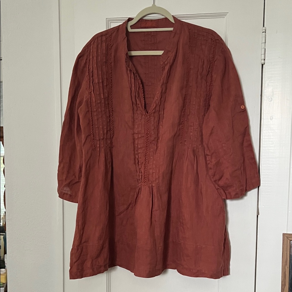 CP Shades rust linen tunic